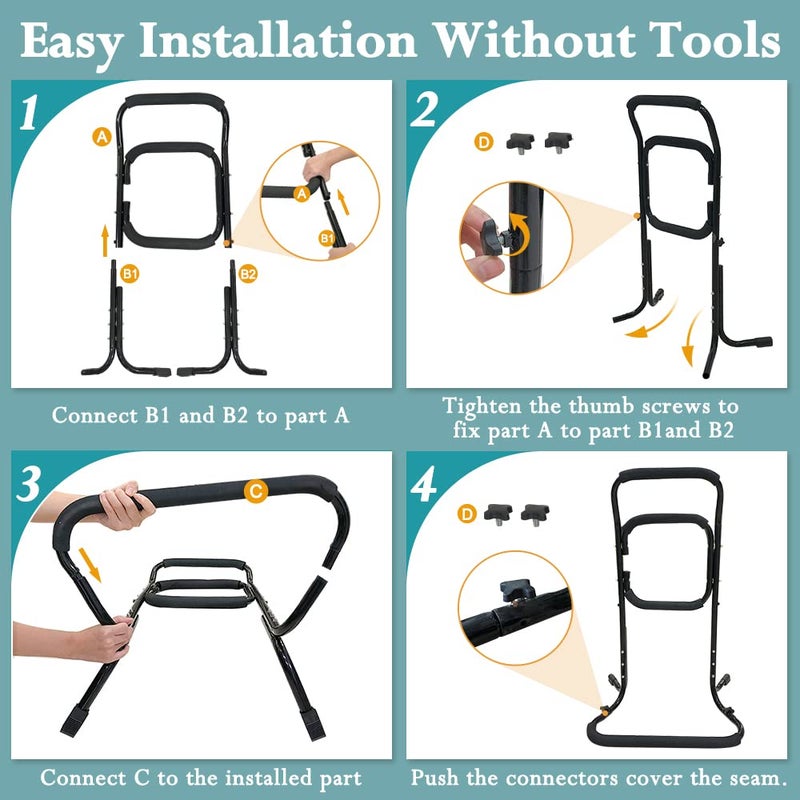 KAVIL Chair Lift Assist Devices for Seniors Elderly Sit to Stand Lift Standing Aids Supports Grab Bar Help Patient Stand Up & Mobility in Front of The Sofa, Recliner Chairs, Toilet - Image 5
